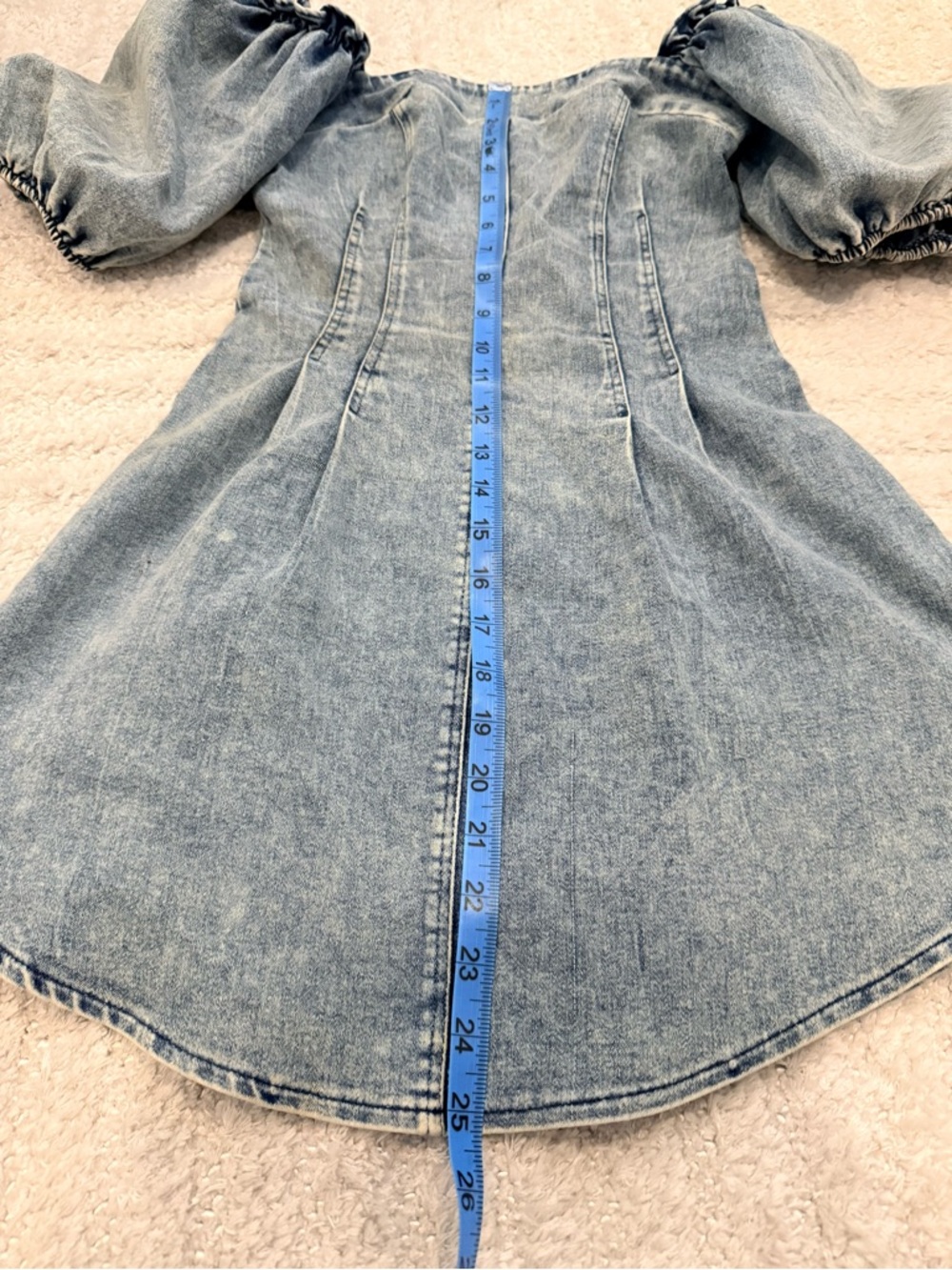 NWOT! Women’s One and Only Denim Puff Sleeve Mini Dress - Size XS - Picture 7 of 7